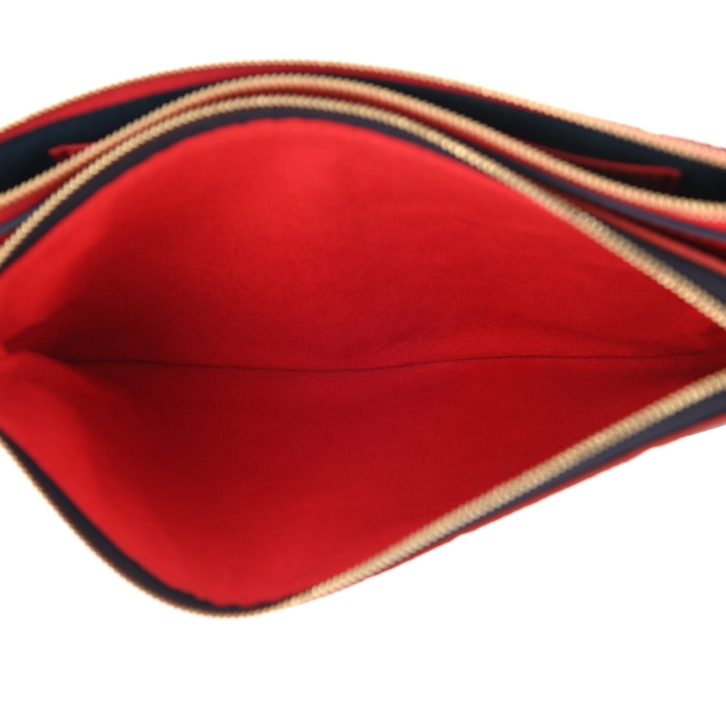 Empreinte Double Zip Pochette Marine Rouge