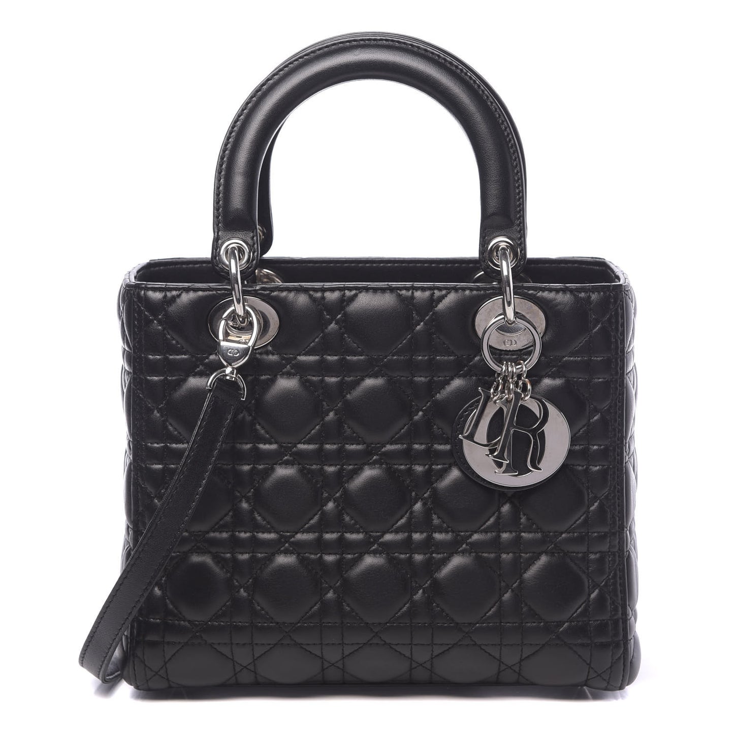 Lambskin Cannage Medium Lady Dior Black