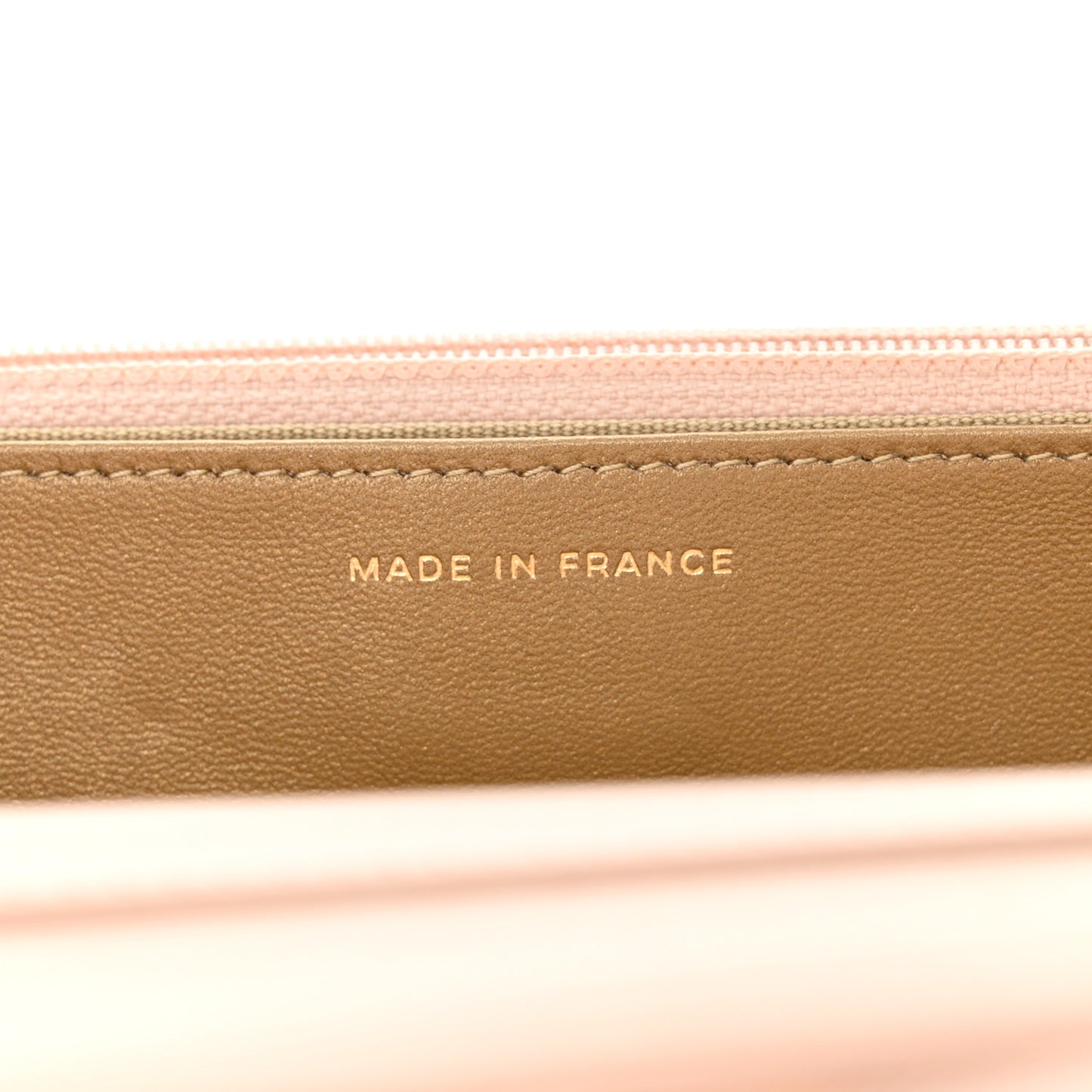 Lambskin Quilted CC Pearl Crush Wallet on Chain WOC Beige