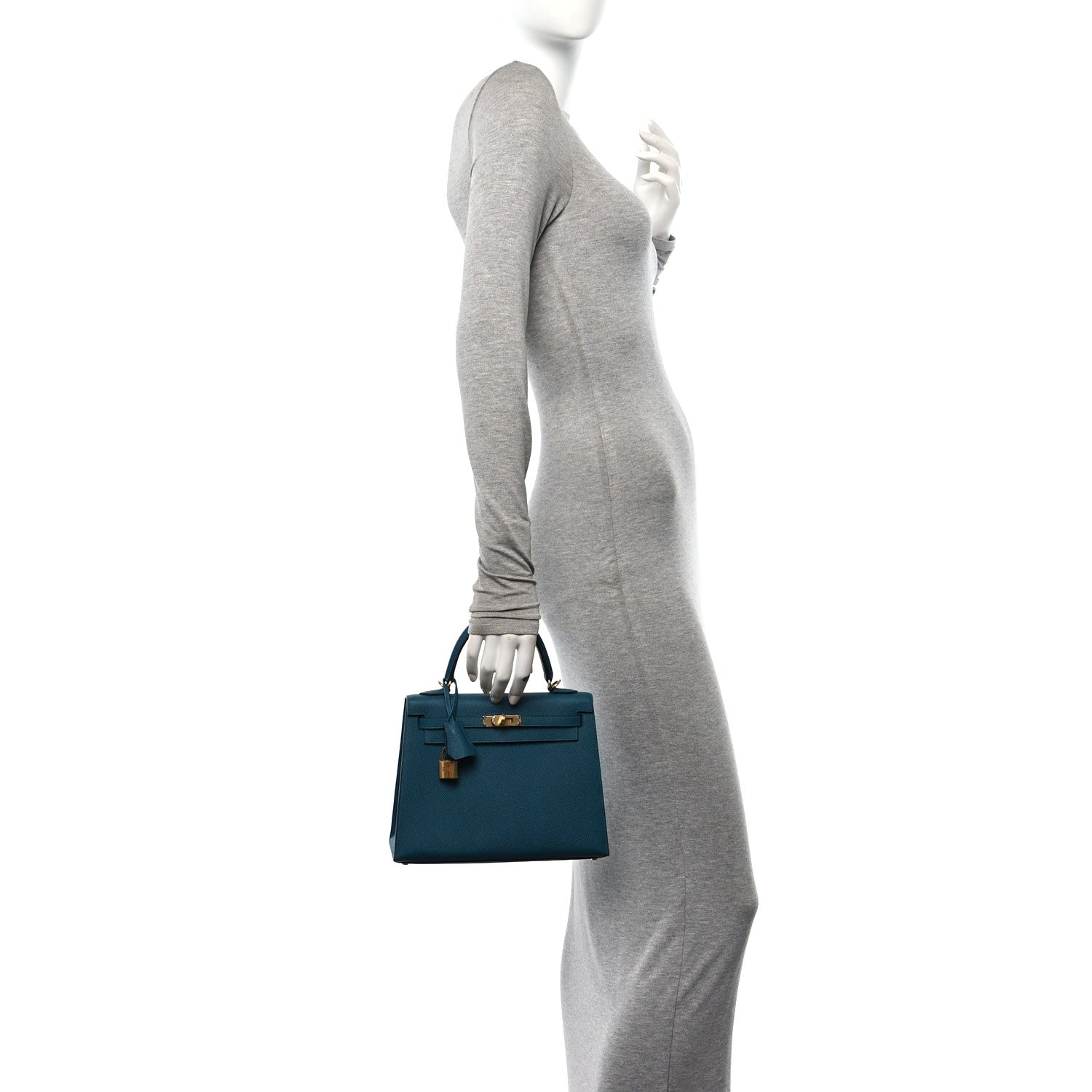 Hermes Epsom Kelly Sellier 25 Vert Bosphore 2 of 11