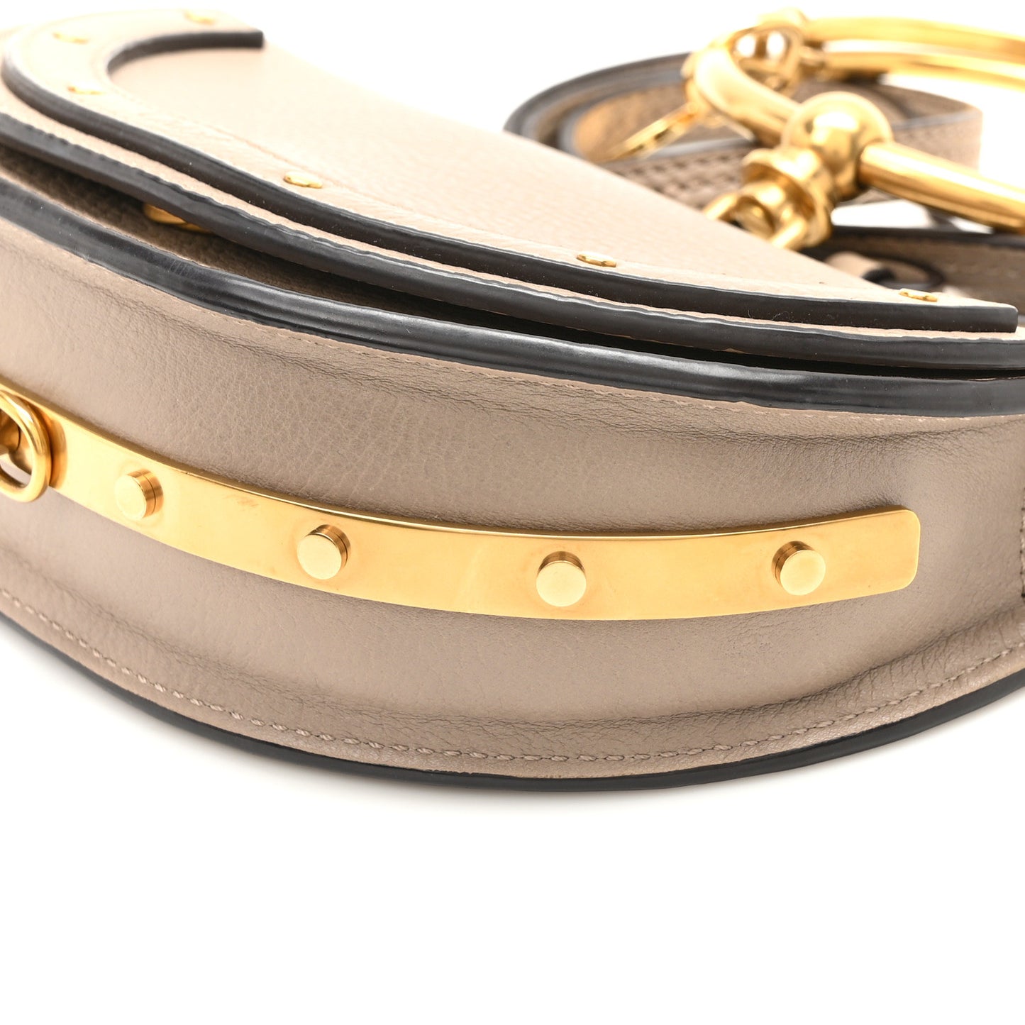 Calfskin Small Nile Bracelet Minaudiere Bag Motty Grey