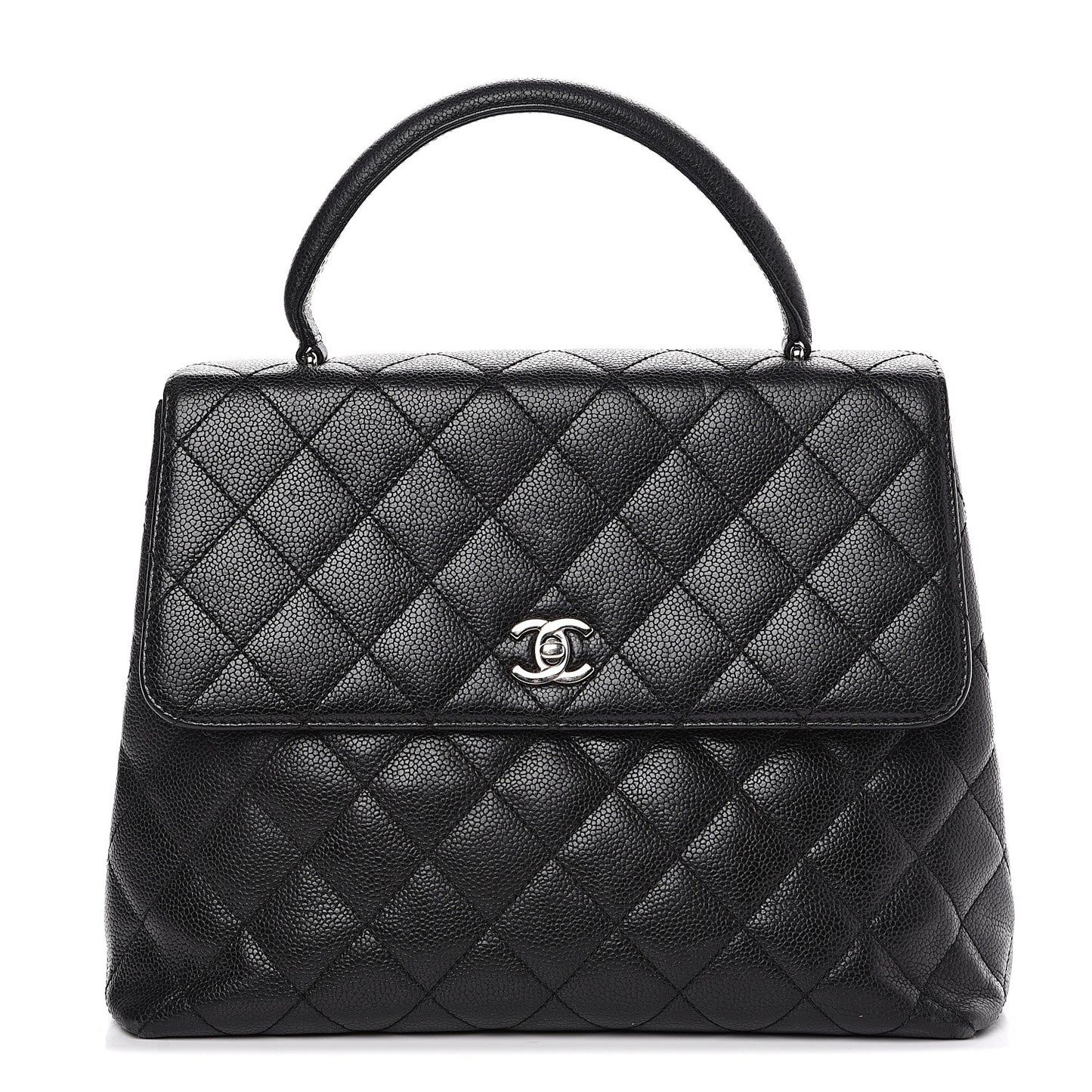 Caviar Quilted Jumbo Kelly Flap Black