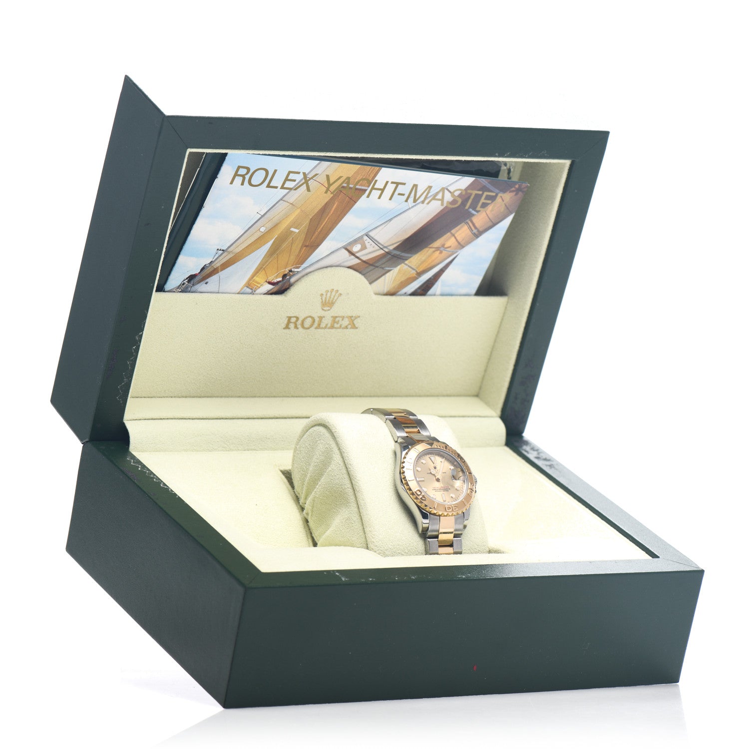 Rolex Stainless Steel 18K Yellow Gold 29mm Oyster Perpetual Date Yacht-Master Watch Champagne 169623 5 of 5