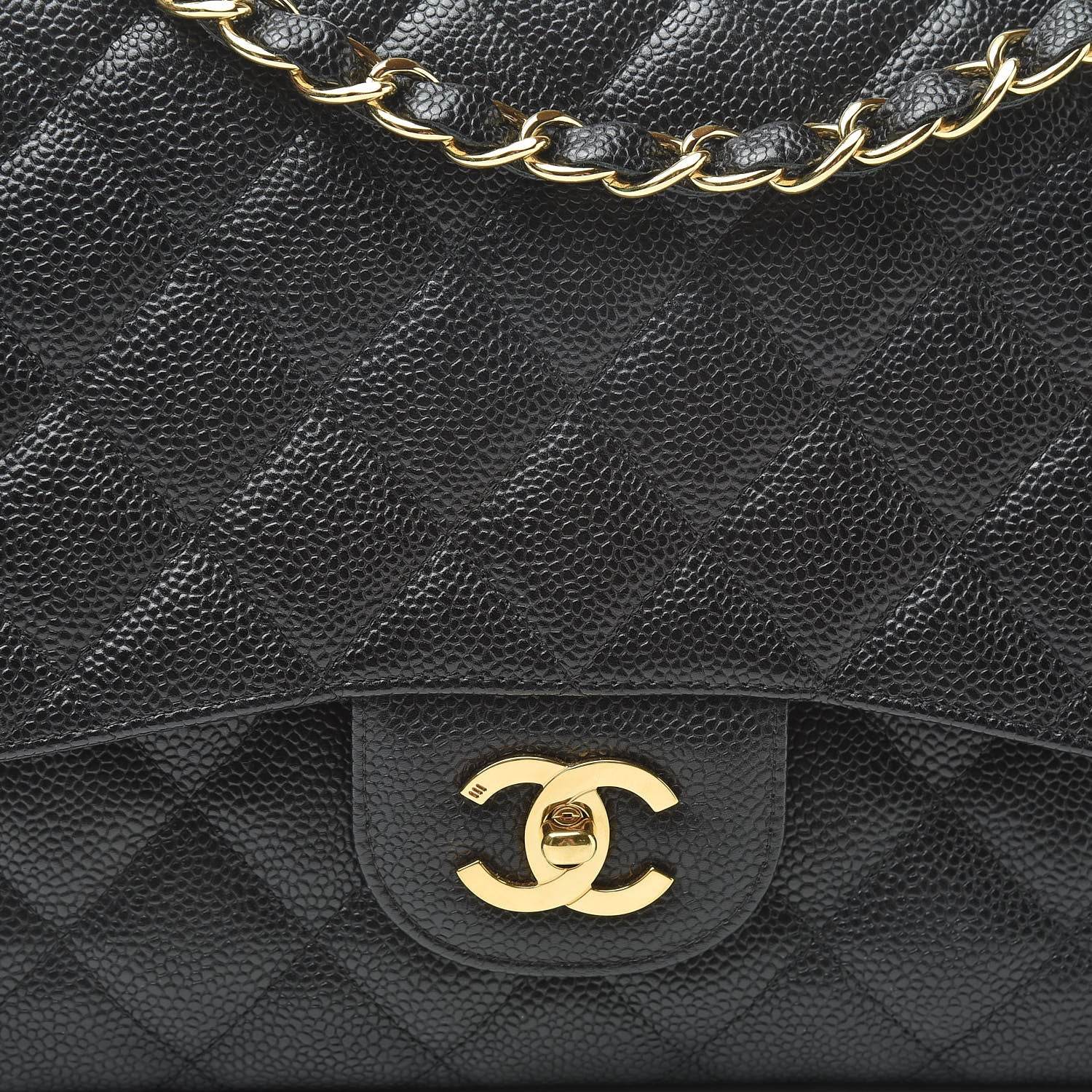 Chanel Caviar Quilted Jumbo Single Flap Black 8 of 10