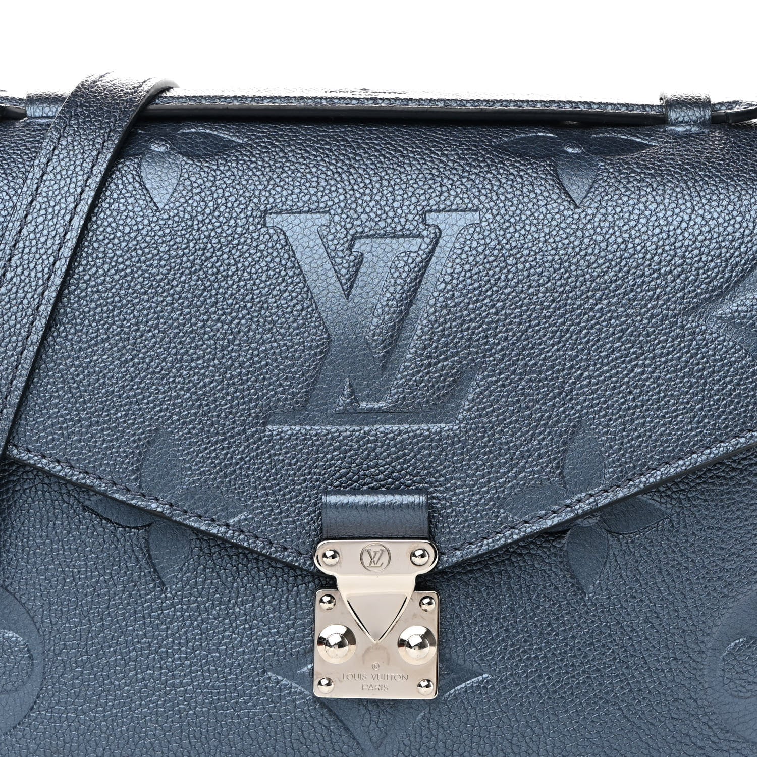 Louis Vuitton Metallic Empreinte Monogram Giant Pochette Metis Navy Nacre 7 of 10