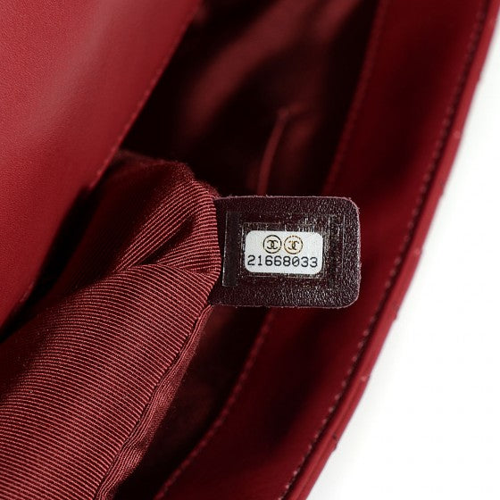 Calfskin Quilted Large Double Touch Flap Red