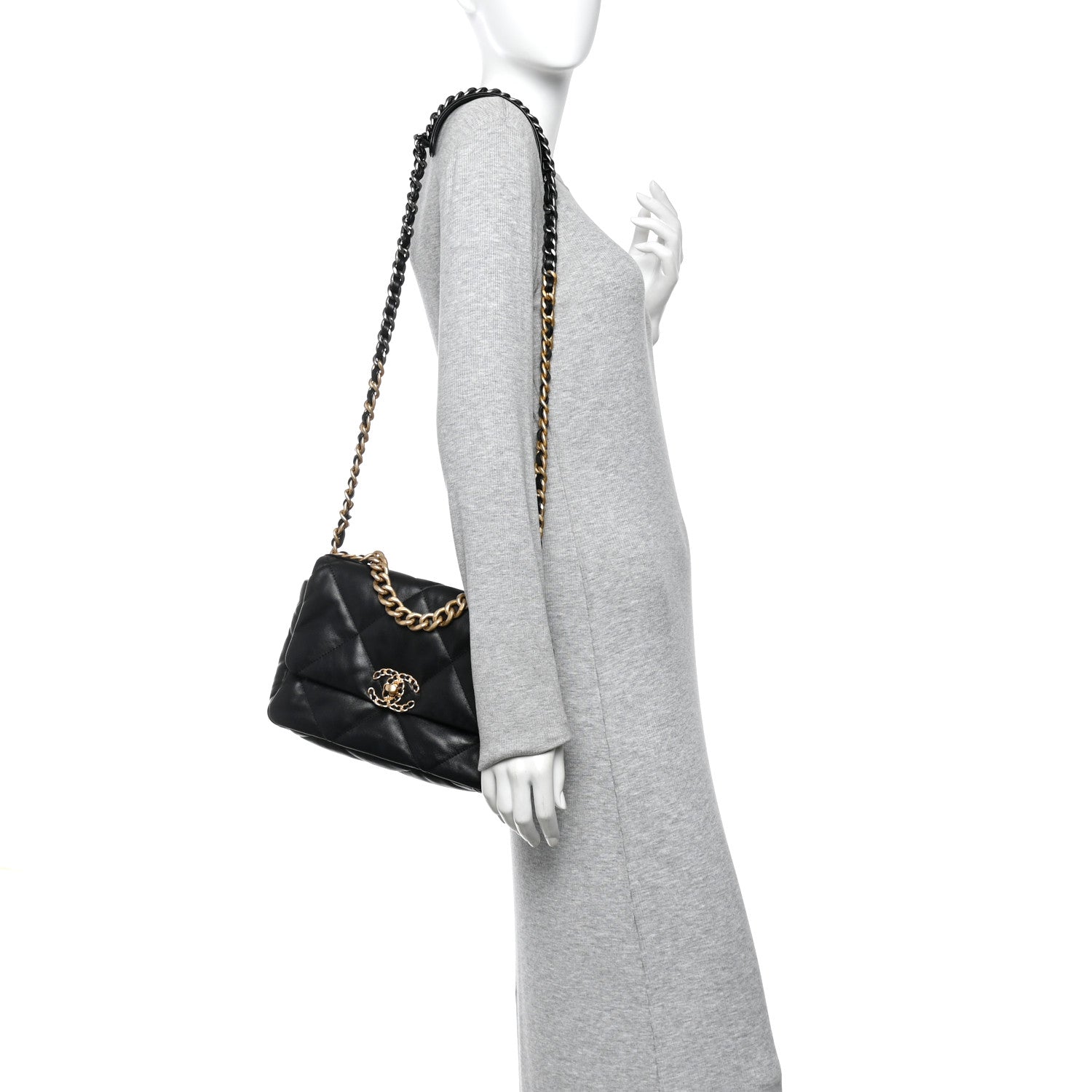 Chanel Lambskin Quilted Medium Chanel 19 Flap Black 2 of 11