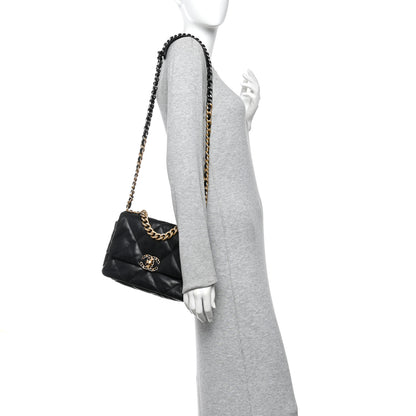 Chanel Lambskin Quilted Medium Chanel 19 Flap Black 2 of 11