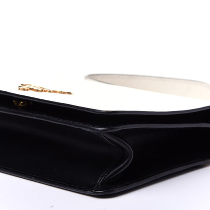 Prada Saffiano Soft Calfskin Chain Crossbody Bag Bianco Black 7 of 10
