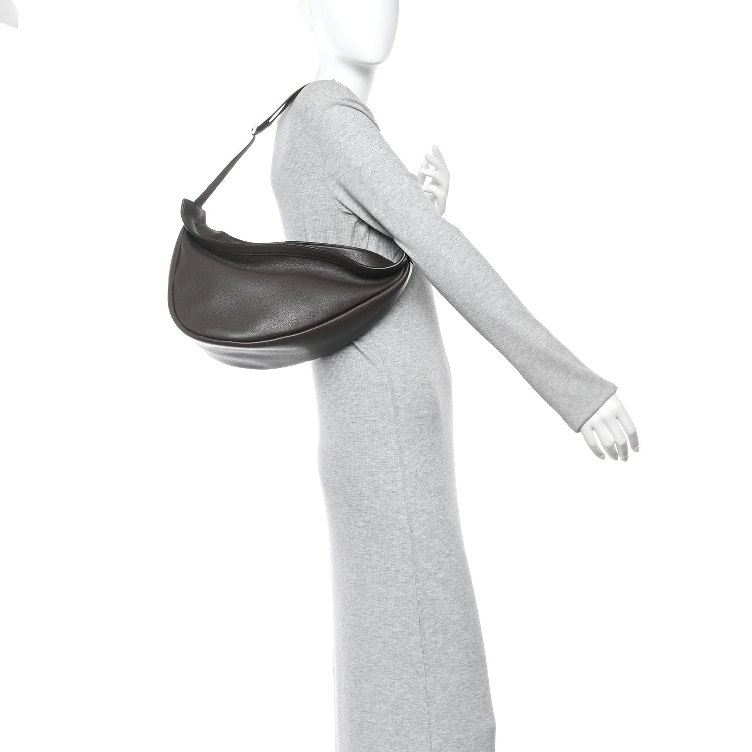 The Row Grained Calfskin Large Slouchy Banana Bag Brunette 2 of 10