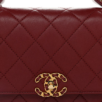 Chanel Lambskin Quilted Chain Infinity Top Handle Flap Burgundy 9 of 11