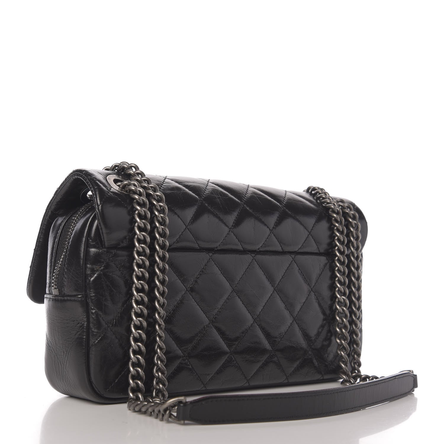 Chanel Glazed Calfskin Medium Duo Color Flap Black 3 of 11