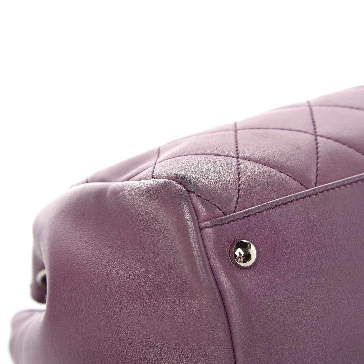 Lambskin Quilted Small Accordion Flap Light Purple