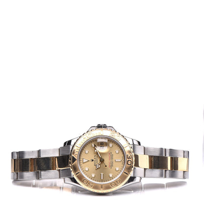 Rolex Stainless Steel 18K Yellow Gold 29mm Oyster Perpetual Date Yacht-Master Watch Champagne 169623 3 of 9