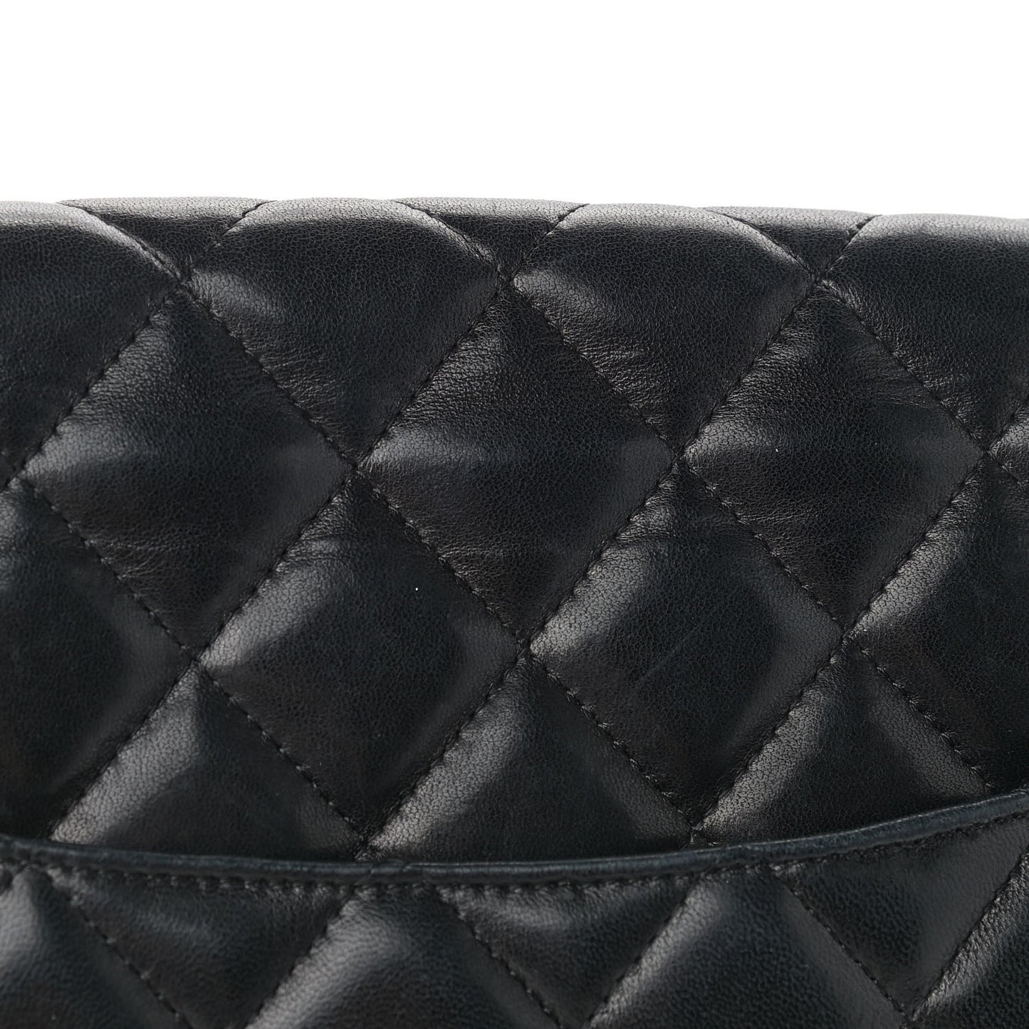 Lambskin Quilted Maxi Single Flap Black