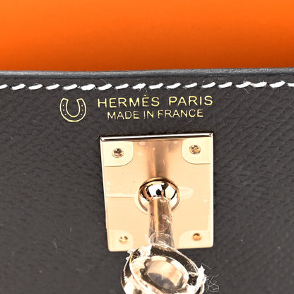 Hermes Epsom Horseshoe Mini Kelly Sellier 20 Graphite Orange 6 of 10