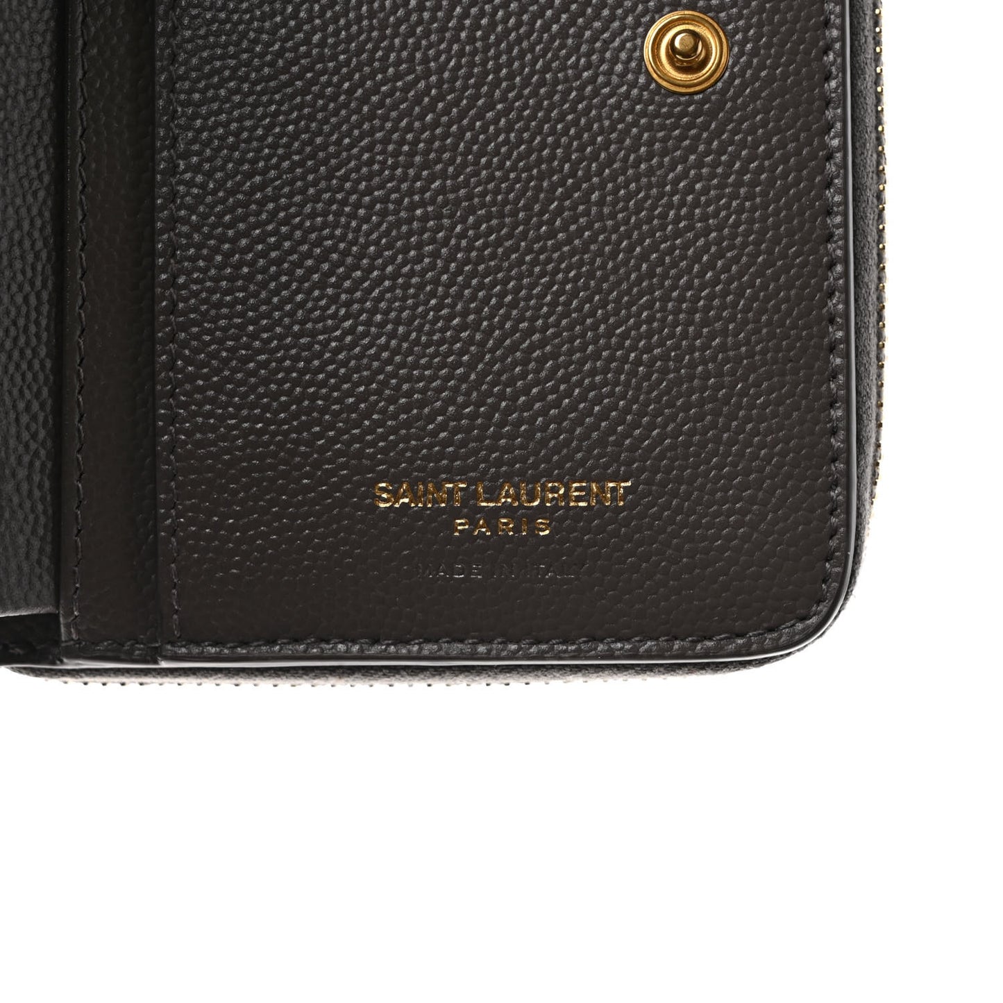 Grain De Poudre Matelasse Chevron Monogram Compact Zip Around Wallet Fog