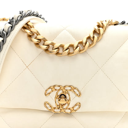 Chanel Lambskin Quilted Medium Chanel 19 Flap White White 7 of 9