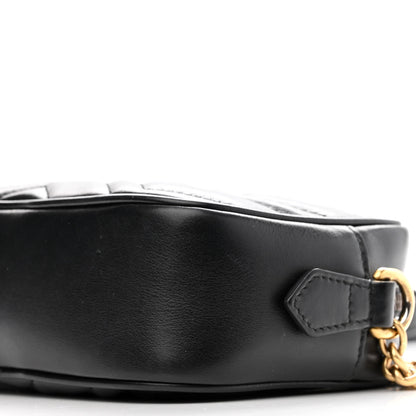 Gucci Calfskin Matelasse Mini GG Marmont Chain Shoulder Bag Black 10 of 14