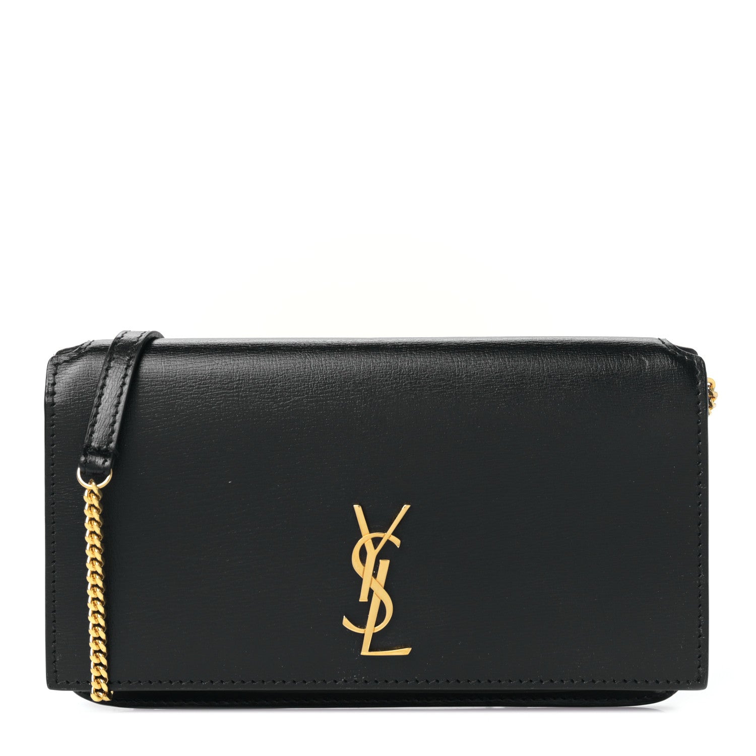 Saint Laurent Smooth Calfskin Monogram Phone Holder Crossbody Black 1 of 9