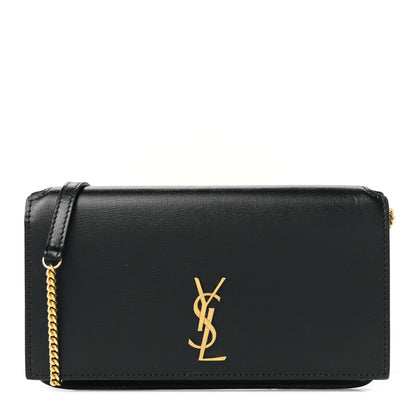 Saint Laurent Smooth Calfskin Monogram Phone Holder Crossbody Black 1 of 9
