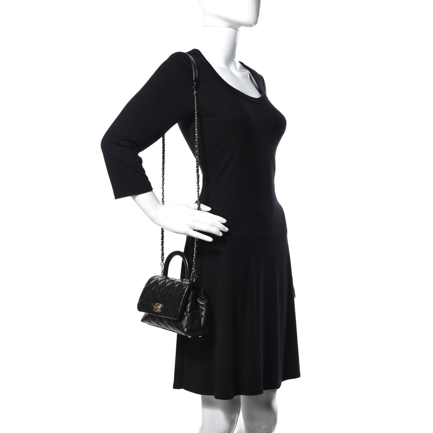 Chanel Caviar Quilted Extra Mini Coco Handle Flap Black 2 of 10
