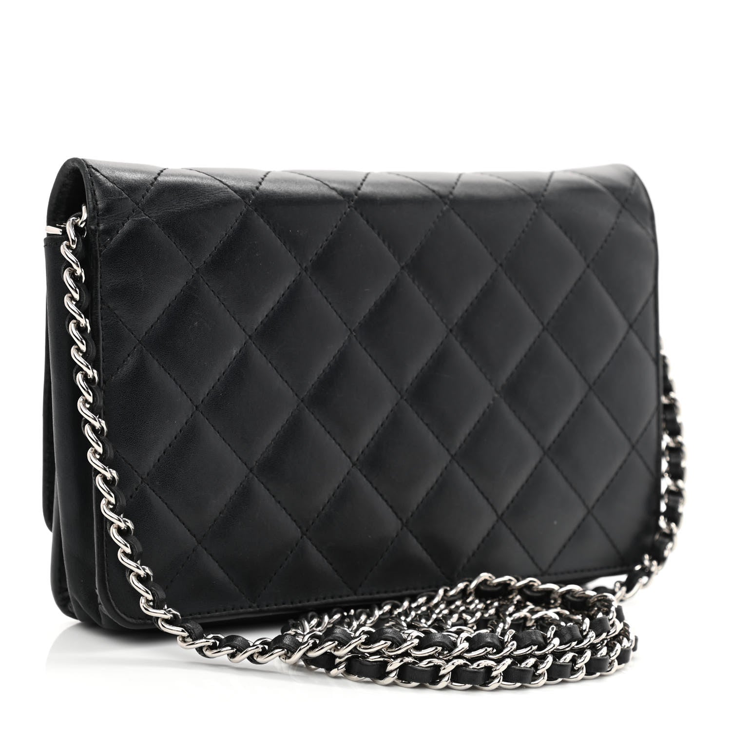 Chanel Calfskin Quilted Cambon Wallet On Chain WOC Black 3 of 12