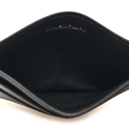 Balenciaga Grained Calfskin Logo Cash Rounded Card Holder Black White 5 of 7