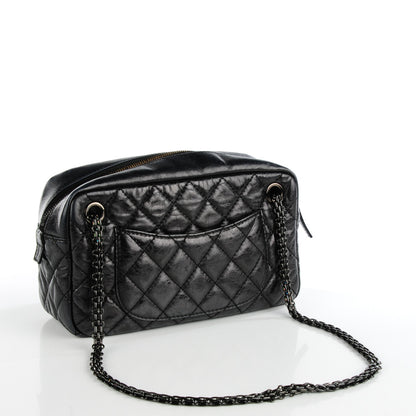 Chanel Metallic Aged Calfskin Quilted Medium Reissue Camera Case Black 3 of 8