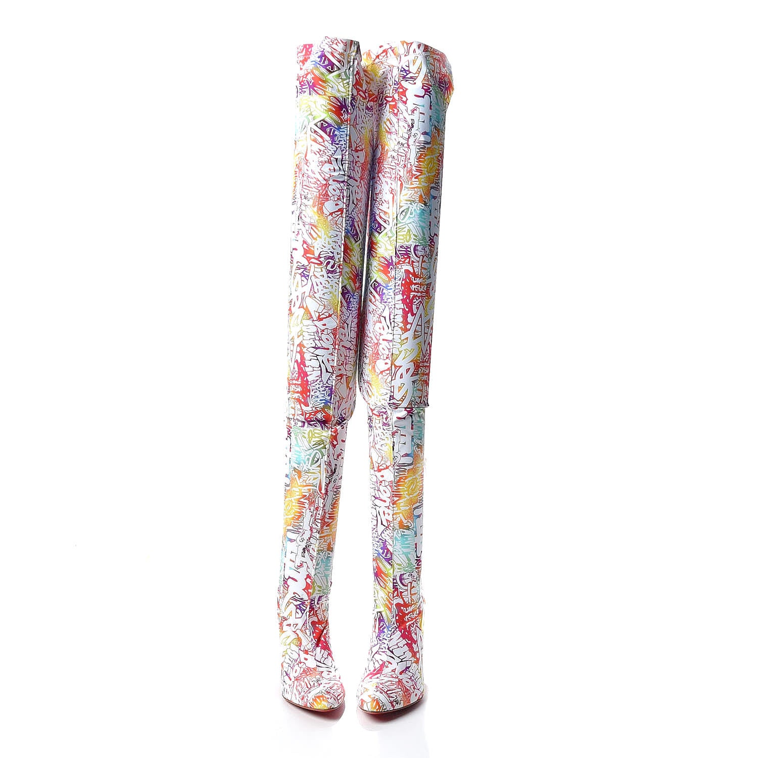Christian Louboutin Lycra Wallgraf Gravitissima 100 Thigh High Boots 36 Multicolor 4 of 7