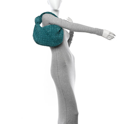 Bottega Veneta Suede Intrecciato Teen Jodie Hobo Petroleum Blue 2 of 11