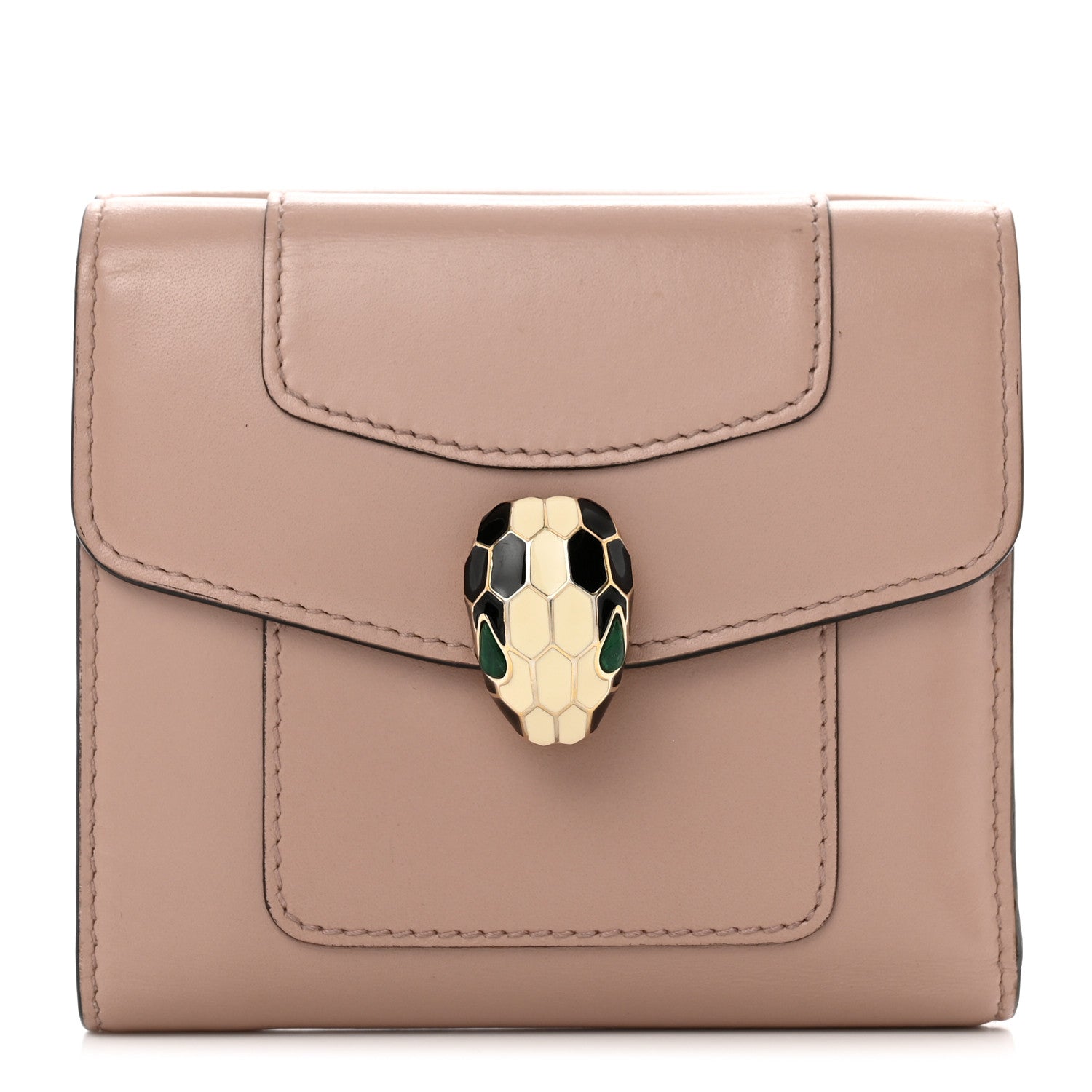 Bulgari Calfskin Serpenti Forever Wallet Beige 1 of 8