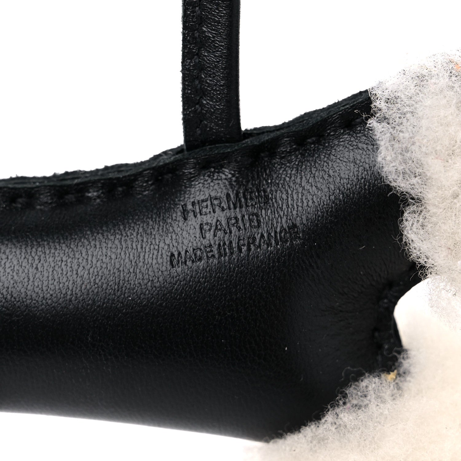 Hermes Milo Lambskin Shearling Budy Charm Black 3 of 3