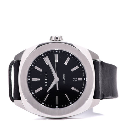 Gucci Stainless Steel Calfskin 44mm GG2570 Toscano Quartz Watch Black 3 of 8