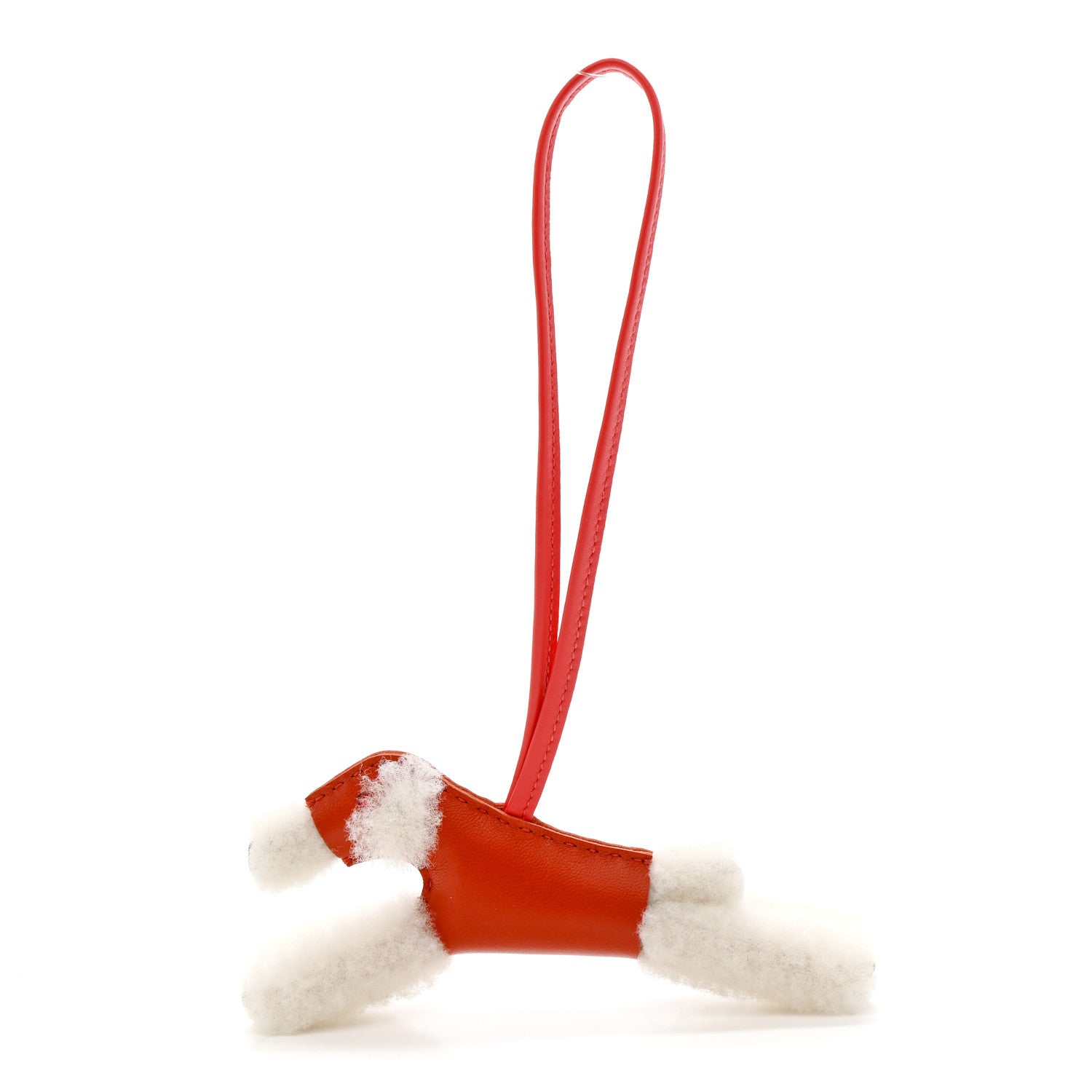 Hermes Milo Lambskin Shearling Budy Charm Cornaline Rose Texas 1 of 4