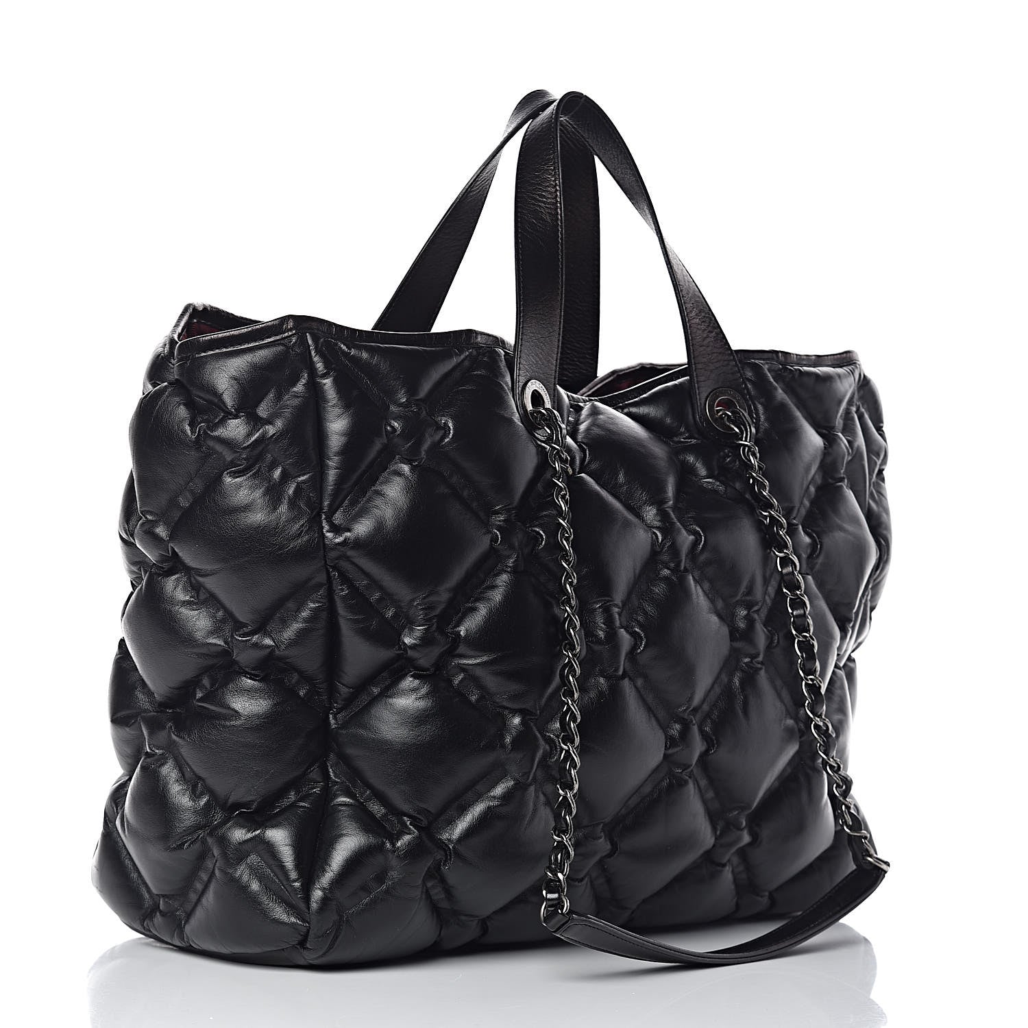 Chanel Calfskin Quilted Large Chesterfield Tote Black 4 of 12