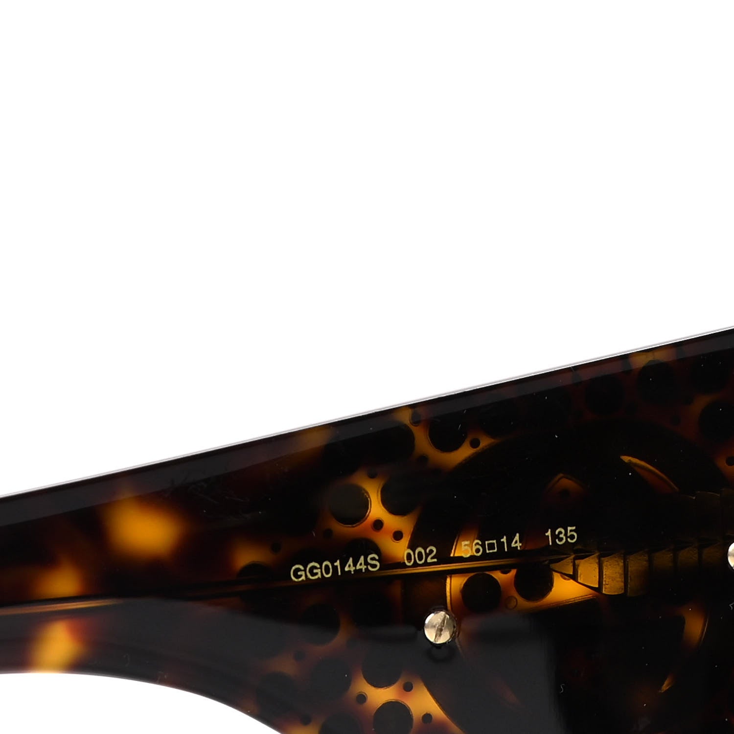 Gucci Acetate Crystal Oversize Hollywood Forever Sunglasses GG0144S Tortoiseshell 5 of 8