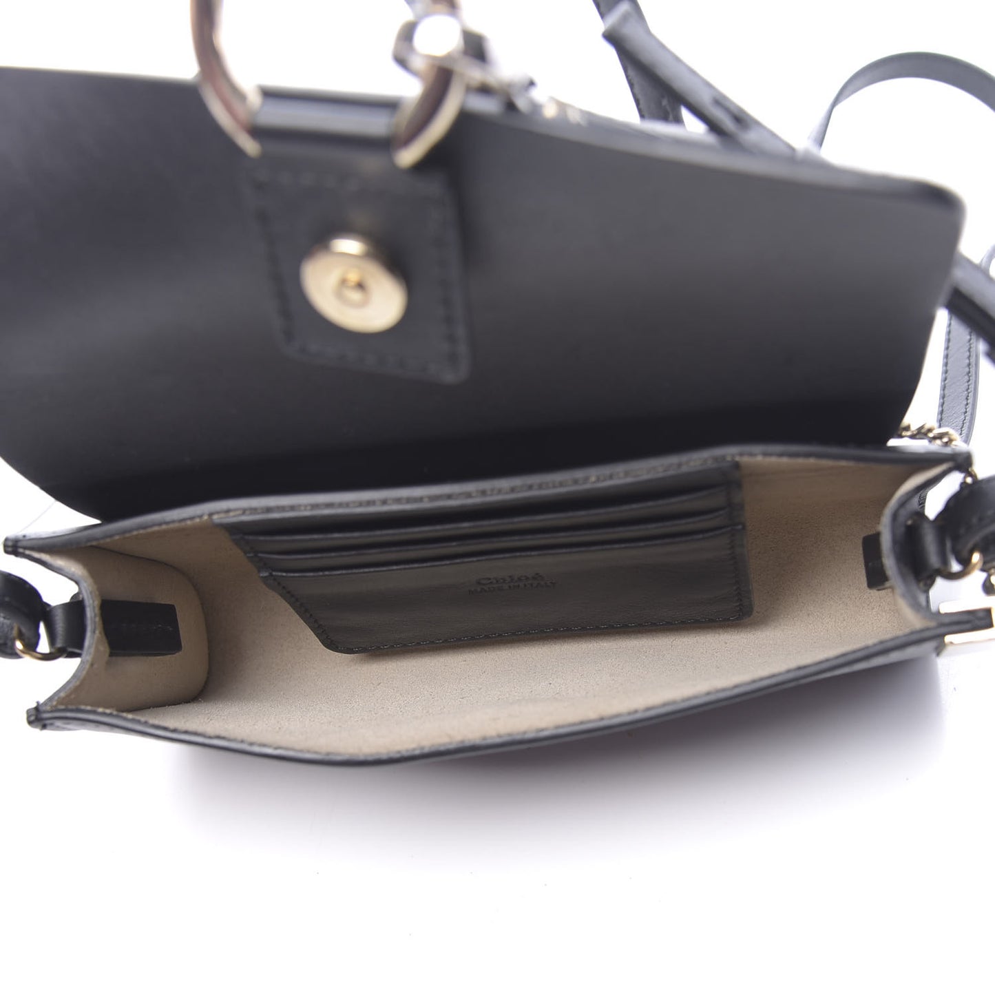 Suede Calfskin Mini Faye Shoulder Bag Black