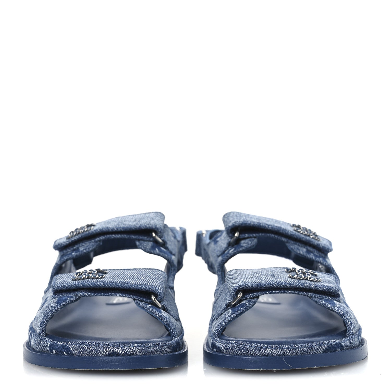 Chanel Denim CC Dad Sandals 39 Blue 3 of 13