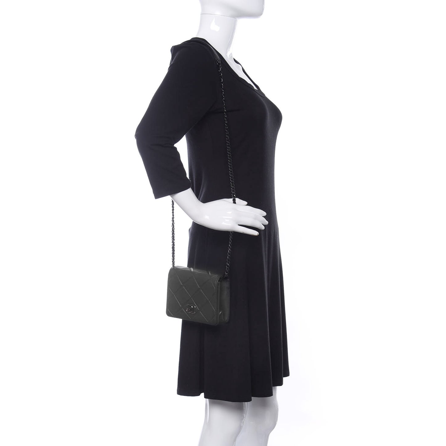 Calfskin Mini Propeller Flap Black