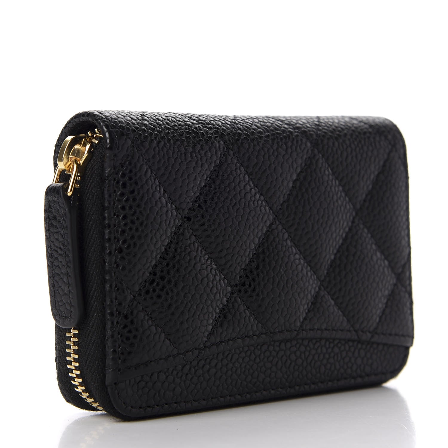 Chanel Caviar Quilted Zip Card Holder Black 3 of 9