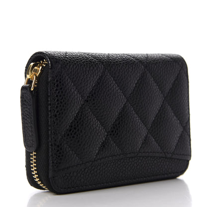 Chanel Caviar Quilted Zip Card Holder Black 3 of 9