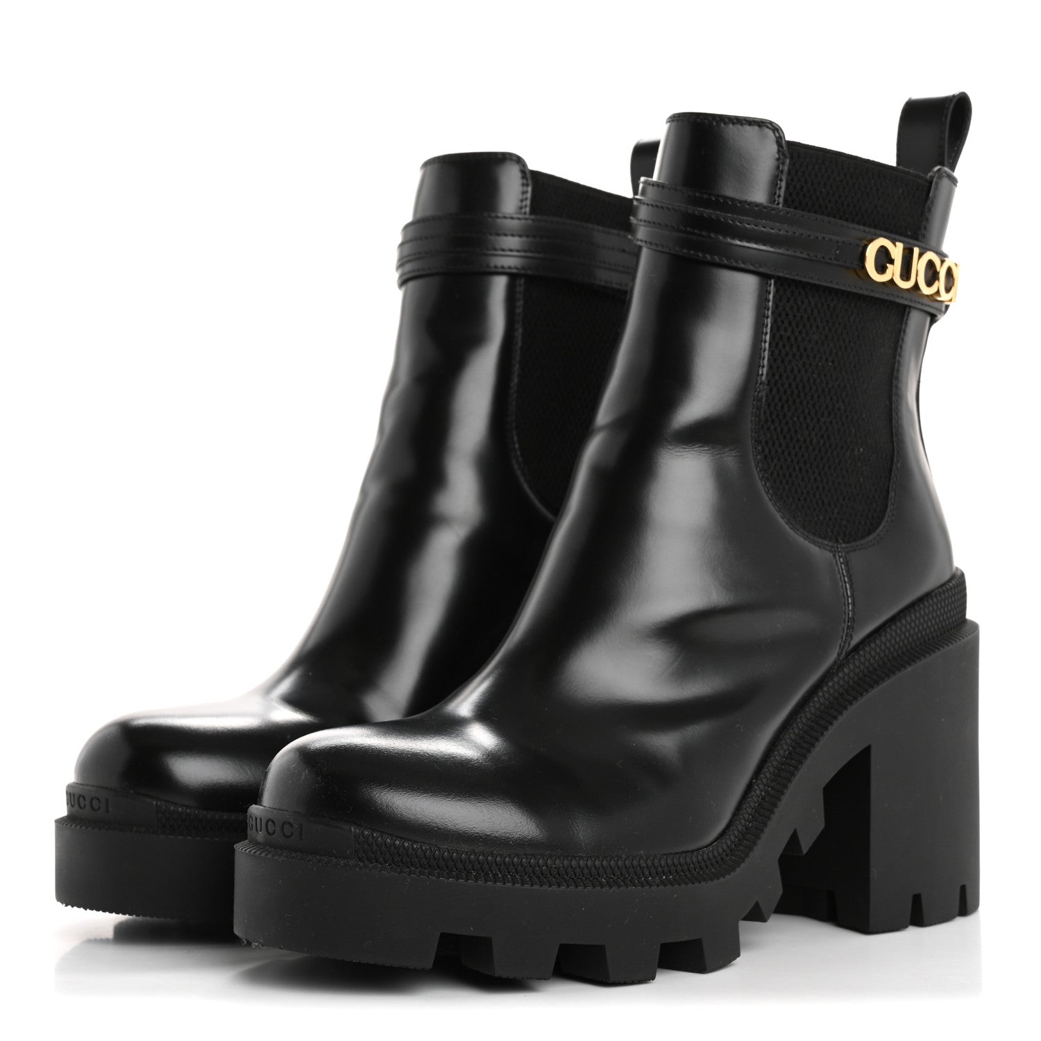 Gucci Magnum Calfskin Logo Ankle Boots 39.5 Black 4 of 9