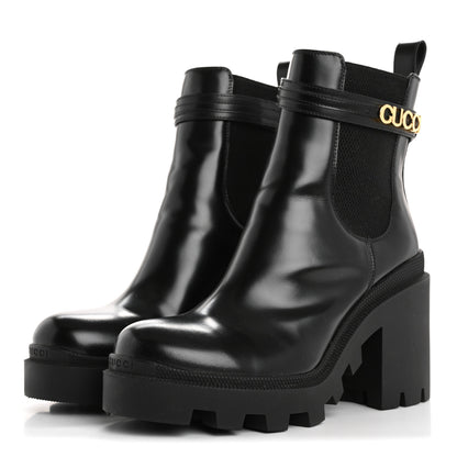 Gucci Magnum Calfskin Logo Ankle Boots 39.5 Black 4 of 9