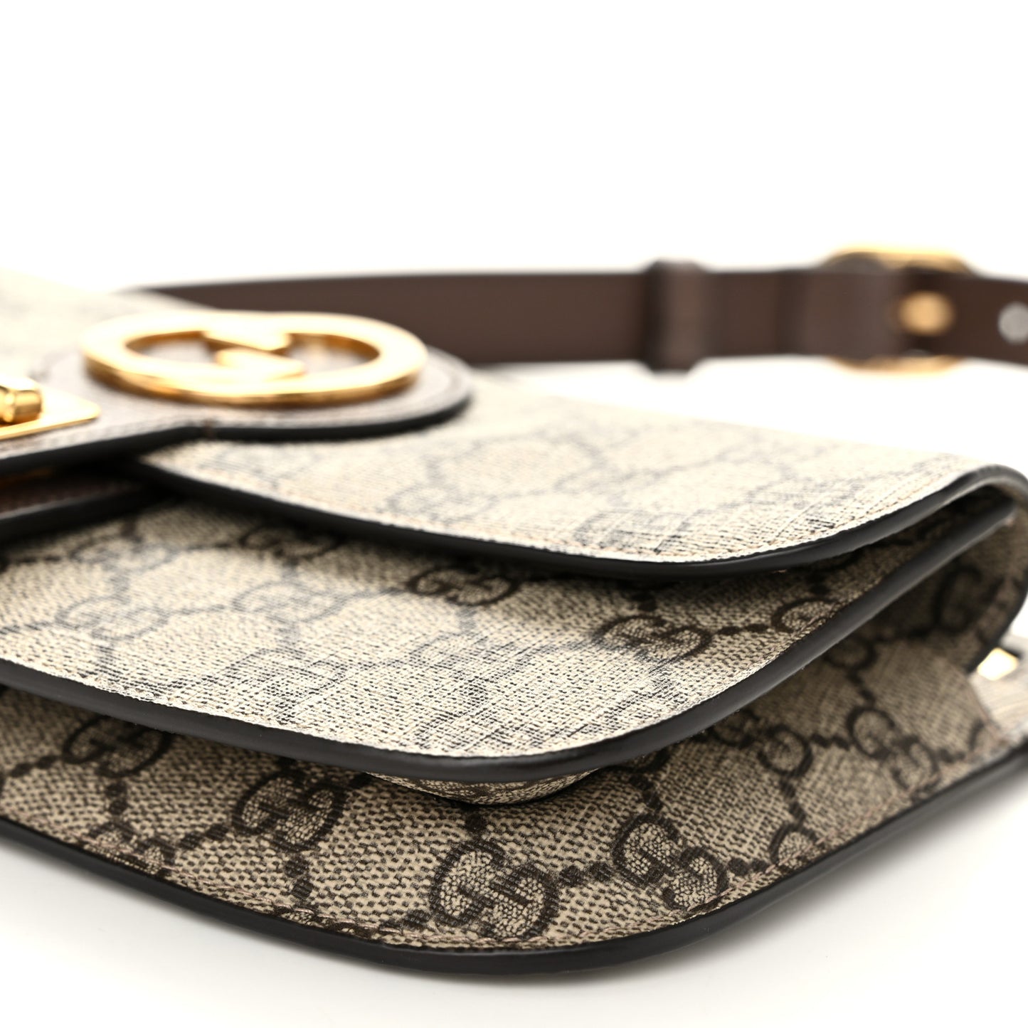 GG Supreme Monogram Textured Dollar Calfskin Blondie Belt Bag Beige Ebony New Acero