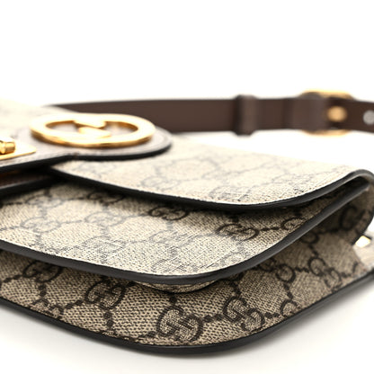 Gucci GG Supreme Monogram Textured Dollar Calfskin Blondie Belt Bag Beige Ebony New Acero 10 of 11
