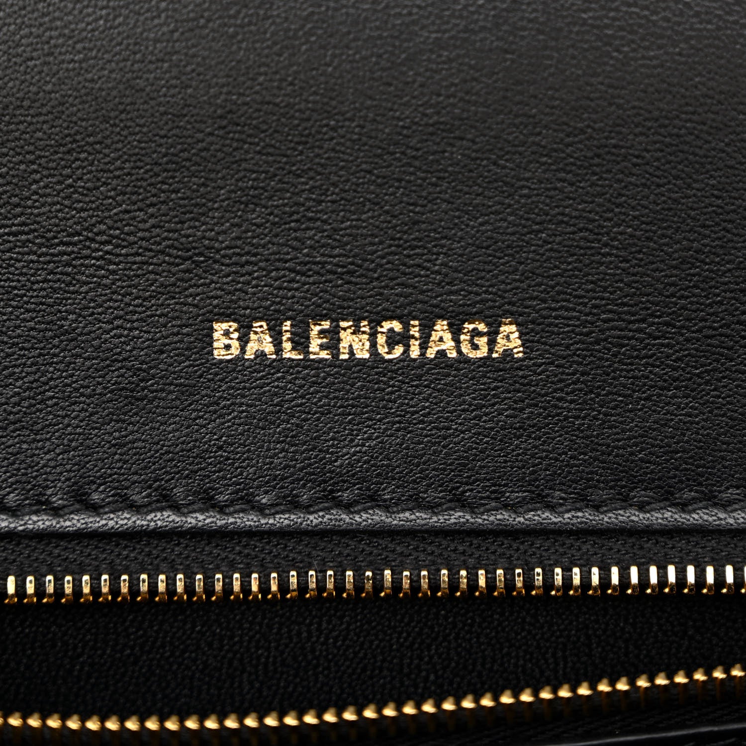 Balenciaga Shiny Calfskin Crocodile Embossed Small Hourglass Top Handle Bag Black 6 of 12