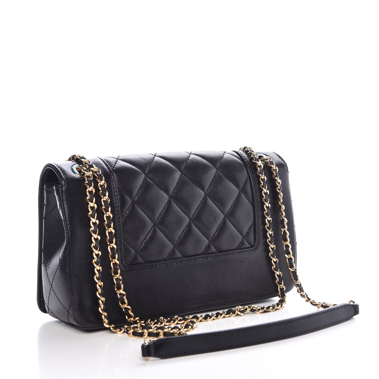 Sheepskin Quilted Medium Vintage Mademoiselle Flap Black