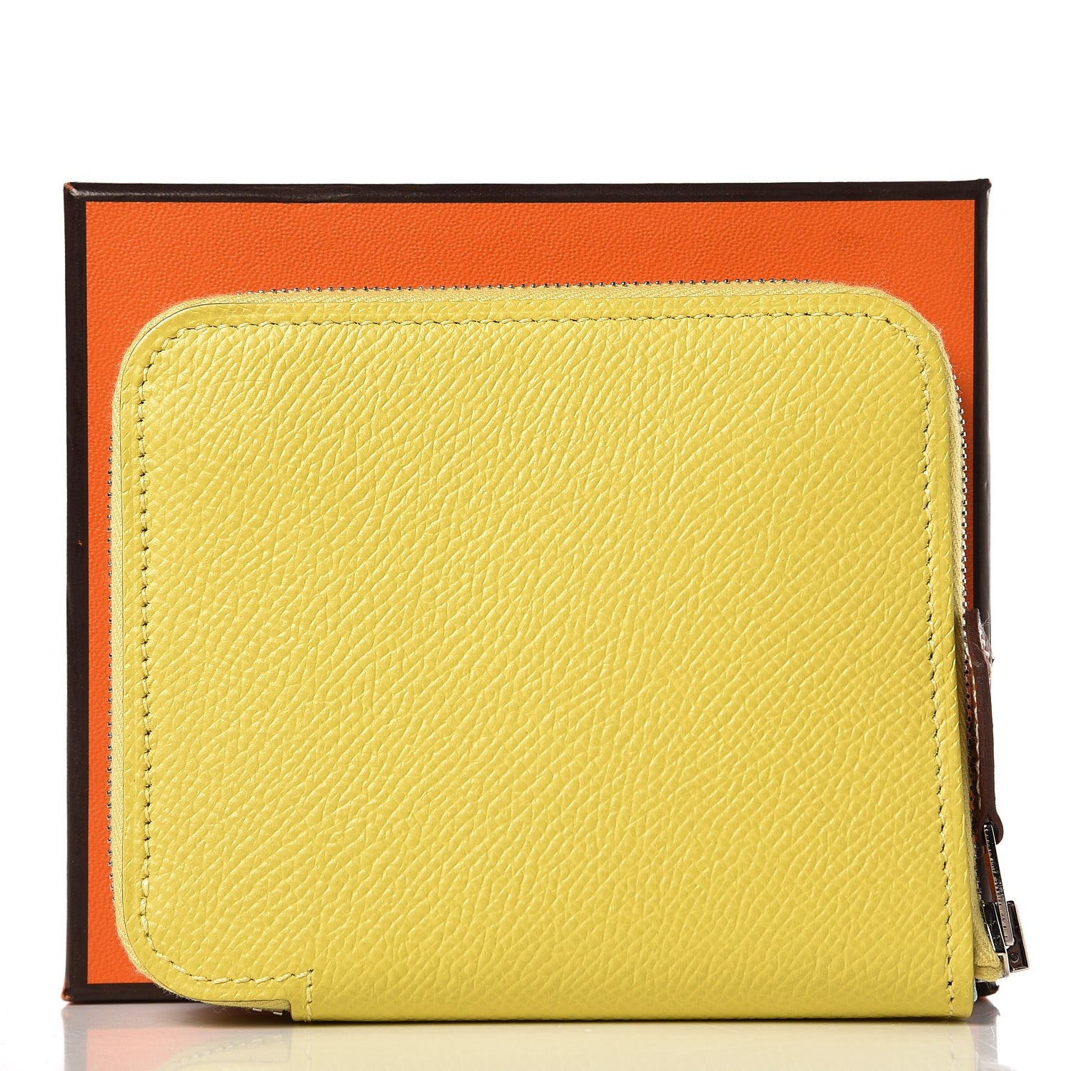 Hermes Epsom Silk'In Compact Wallet Lime Fauve Black 8 of 8