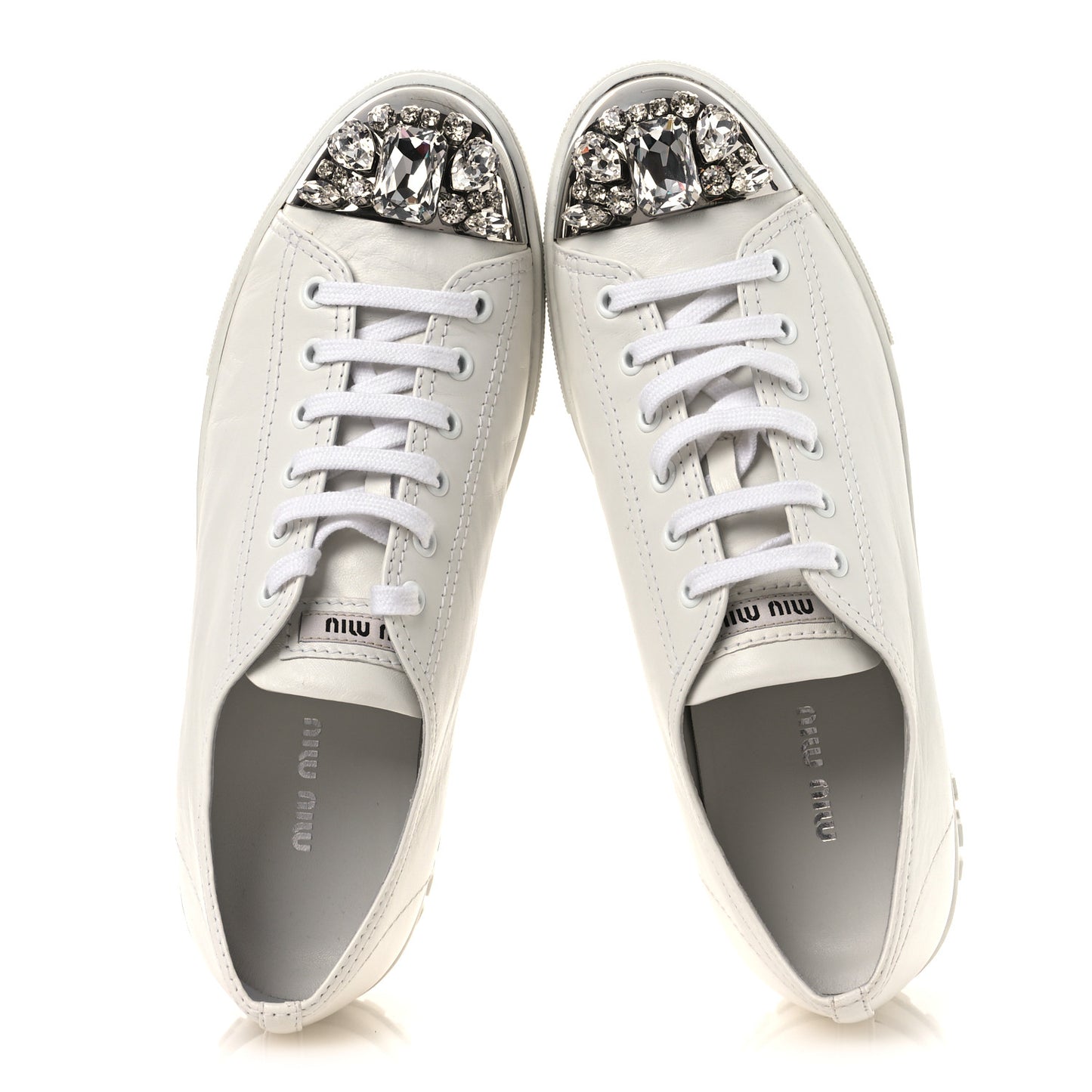 Naplak Crystal Low Top Platform Sneakers 40 White